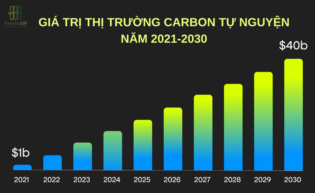 Giá trị thị trường carbon tự nguyện toàn cầu - Dự báo tăng trưởng năm 2021 - 2030