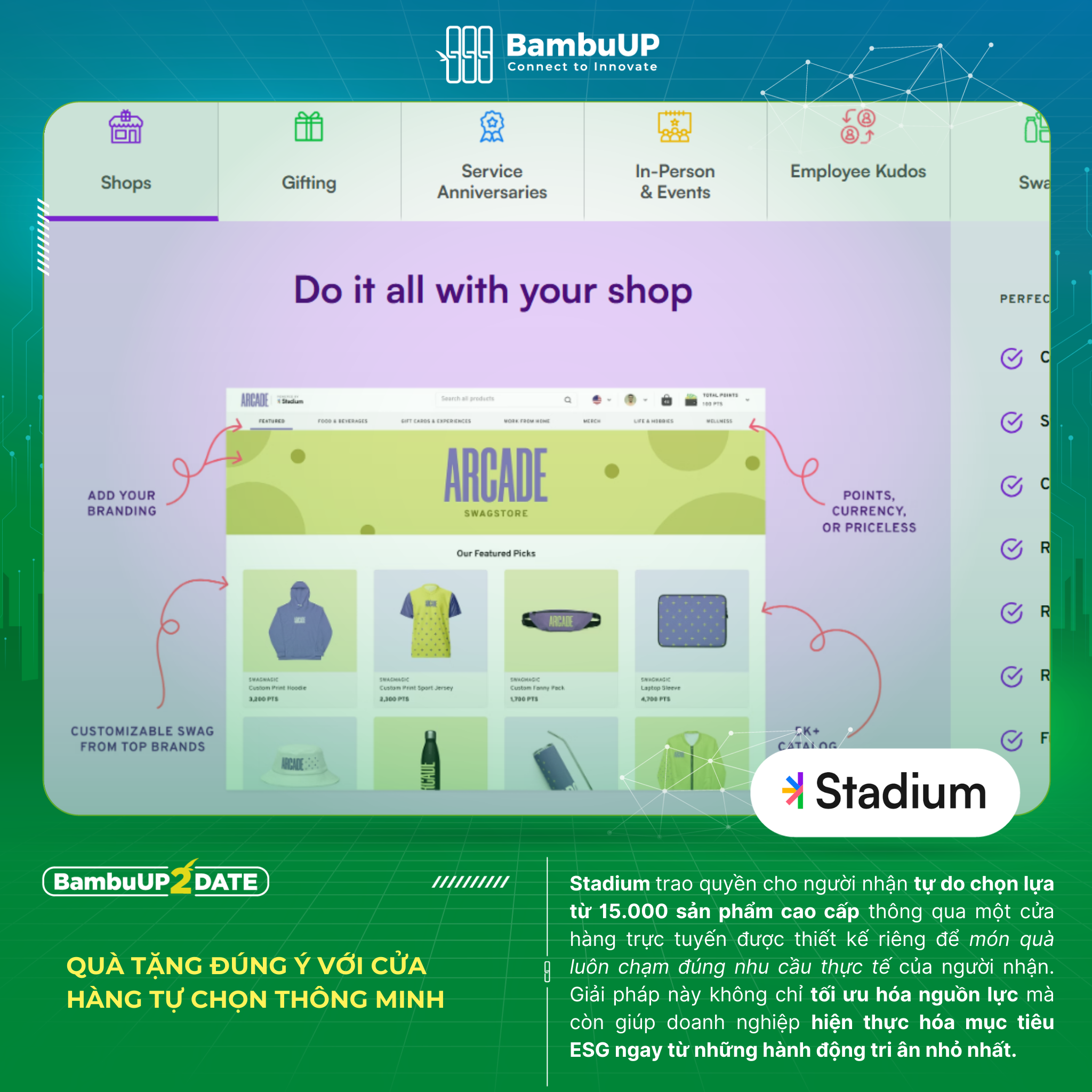 Stadium cung cấp cửa hàng tự chọn thông minh