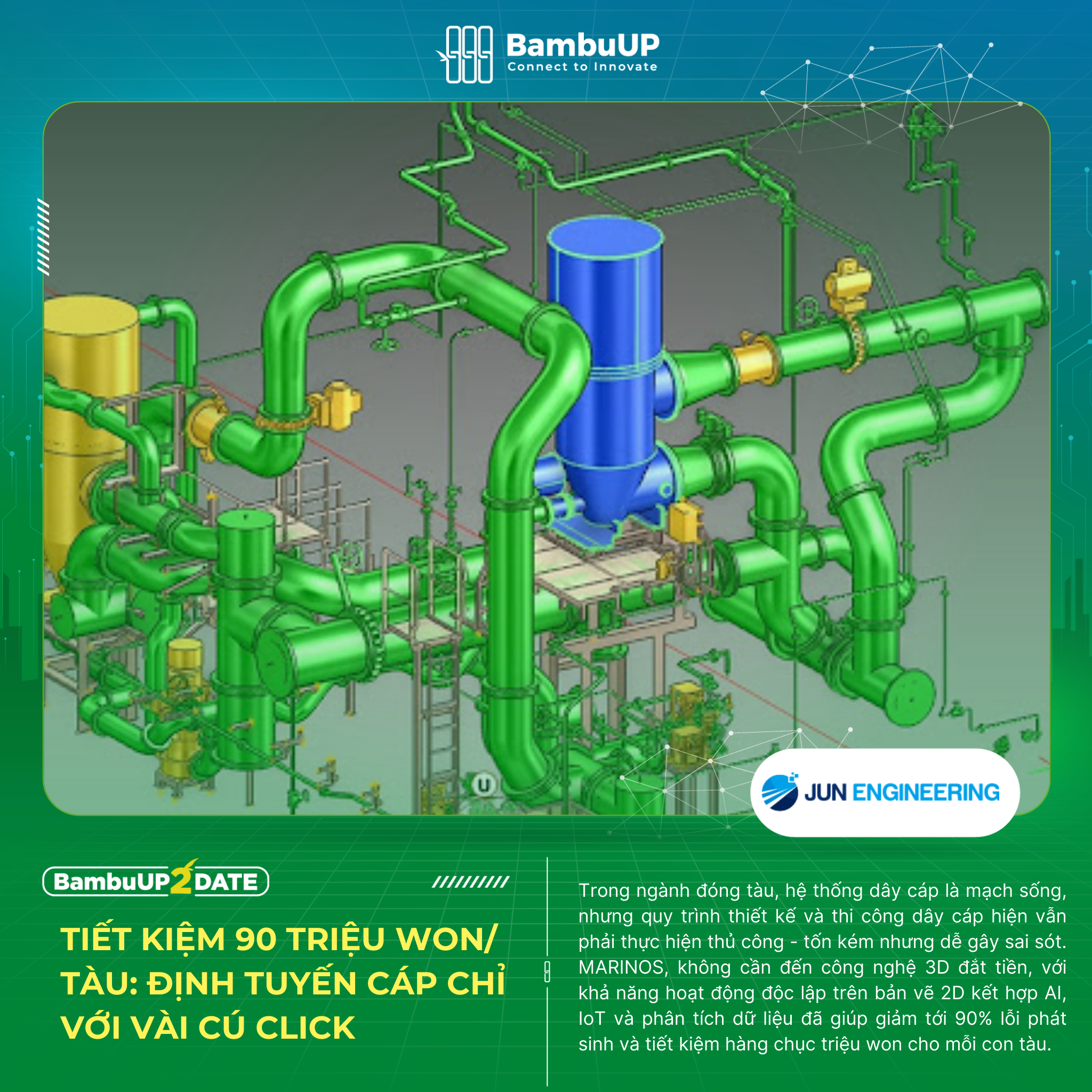 Tiết kiệm 90 triệu won/tàu: Định tuyến cáp chỉ với vài cú click