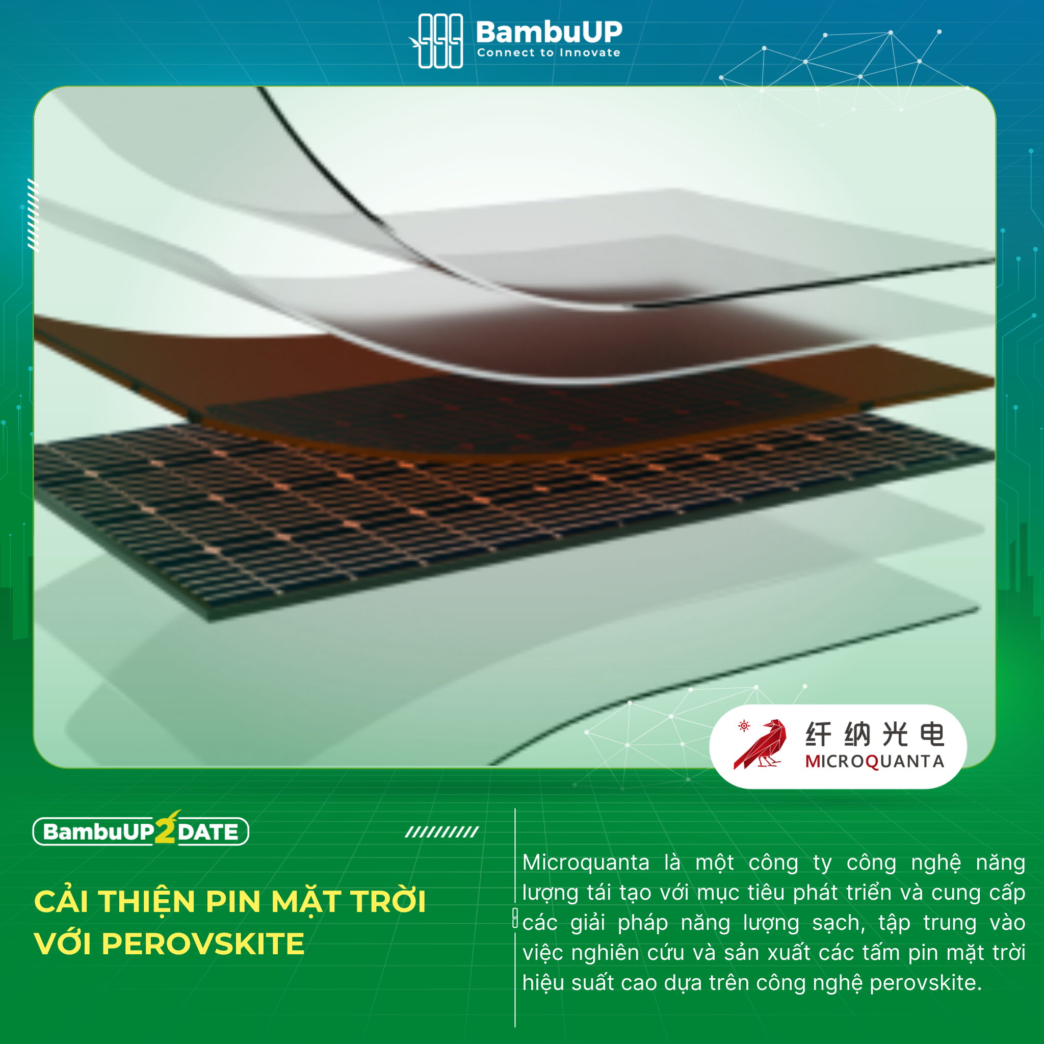 Microquanta - Perovskite, nguyên liệu thay thế silicon của pin mặt trời